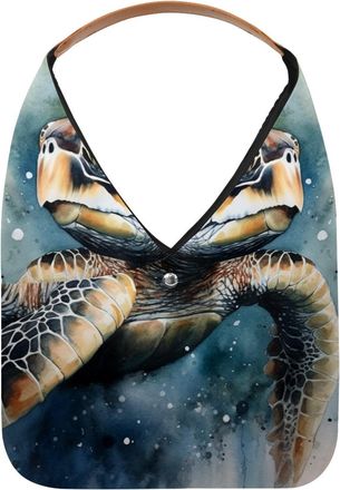 Generic Sea Turtle Reusable Lightweight Grocery Bags - Foldable Into Compact Pouch, Washable & Sturdy, Multipurpose for Shopping and Travel