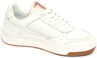 Trussardi Wit/Roze Lage Leren Schoenen - Dames - Sneakers - Wit - 38 EU - Schoenen
