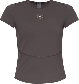 adidas by Stella McCartney logo-detail T-shirt - Grey
