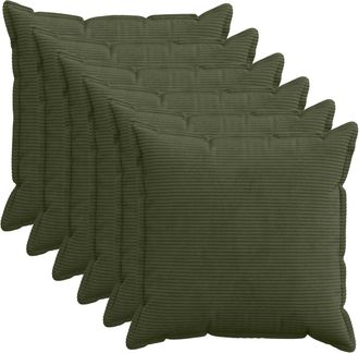 vidaXL Funda De Almohada 6 Uds. Houten Verde 60 X 60 Cm Pana Vidaxl