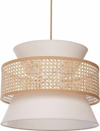 Beliani Lampada a sospensione Illuminazione con paralume in Rattan Naturale Beige Luyano