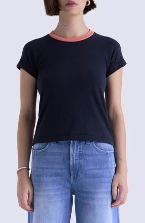 Pistola Denim Ryn Ringer Cotton T-Shirt in Navy Ship at Nordstrom, Size X-Small