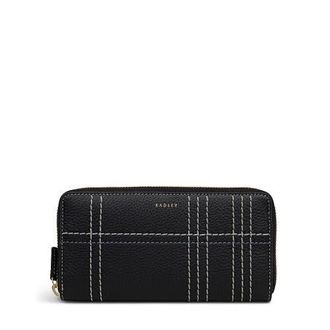 Radley London Calvert Way - Check Large Zip Around Wallet in Black at Nordstrom