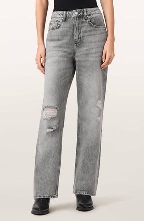 AllSaints Brooklyn Distressed Jeans in Destroy Grey at Nordstrom, Size 30