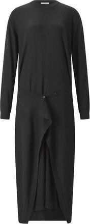 Christophe Lemaire Rechte Merinowol Gebreide Jurk - Dames - Kleedjes - Blauw - S - Wol - Kleedjes