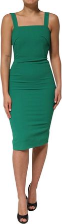Dolce & Gabbana Dark Green Sleeveless Rayon Bodycon Womens Dress