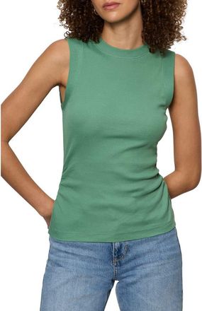 Sanctuary Ruched Rib Tank in Green Juice at Nordstrom, Size X-Large