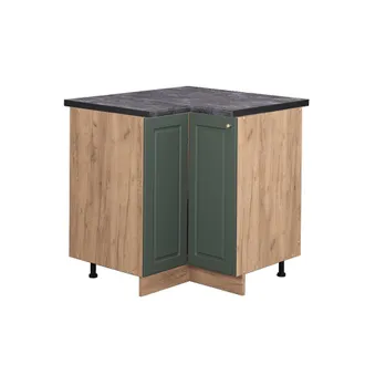 Vicco Armario De Esquina Fame-line, Verde Dorado Casa De Campo, 80.5 Cm, Et Antracita