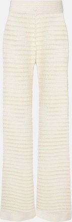 Leset Pantaloni regular Lucy in crochet a vita media