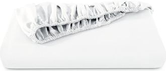 Bare Home 400 Thread Count Organic Cotton Sateen Fitted Sheet - Split Head King in White at Nordstrom