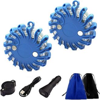 OEM Luces De Advertencia Led Recargables Por Usb Con Base Magn&eacute;tica Y Bolsa De Almacenamiento (azul)