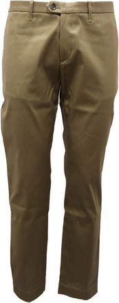 Nine In The Morning Olijfgroene Katoenmix Broek - Heren - Slim Fit Broeken - Groen - L - Katoen - Broeken