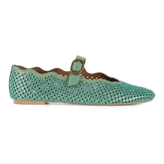 Kurt Geiger Ballerinas, female, Green, Size: 10 US Wavy Mayfair Ballerina