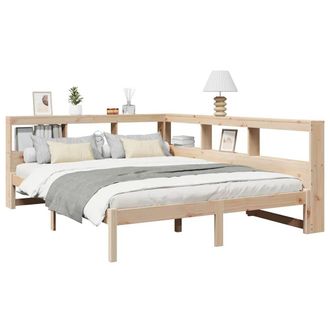 Berkfield Home Decorative Bookcase Bed without Mattress 160x200 cm Solid Wood Pine in Light Tan