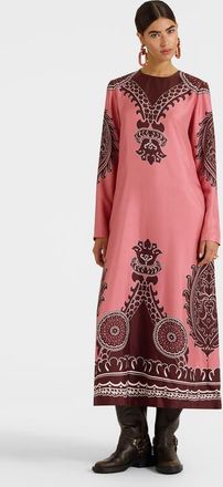 La DoubleJ Long Sleeve Swing Dress in Oltrarno Placée Pink at Nordstrom, Size Xx-Small It