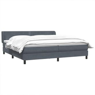 vidaXL Cama Box Spring Con Colchones Terciopelo Gris Oscuro 180x210 Cm Vidaxl