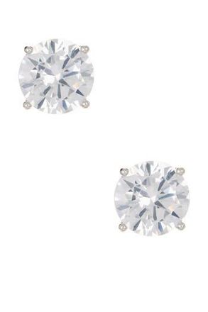 Nordstrom Rack Sterling Silver Round Cut CZ Studs - 4.00 ctw in Clear/silver at Nordstrom Rack