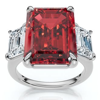 Pompeii3 13Ct Ruby & Diamond Ring Lab Grown
