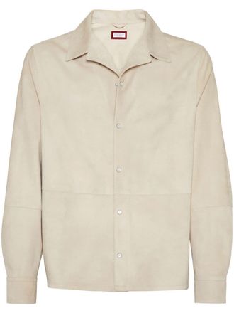 Brunello Cucinelli Giacca-camicia con bottoni automatici - Toni neutri