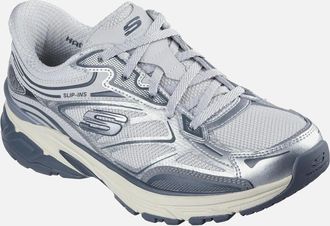 Skechers Womens Skechers Stamina Sport Womens Silver Trainers - Size: 8