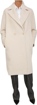 Max Mara Cappotto - Dames - Mantel - Wit - L - Wol - Jassen