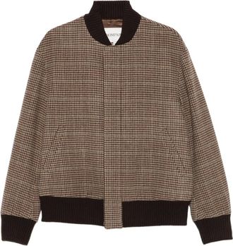 Eric Bompard Geruit bomberjack - Bruin