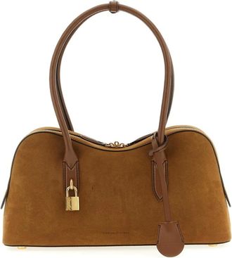 Stella McCartney Borsa in camoscio con manico superiore e dettaglio lucchetto - - Bags - Donna - Marrone - ONE SIZE