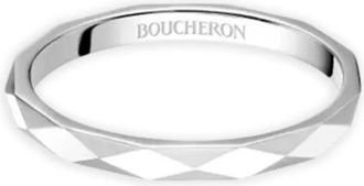 Boucheron small Facette ring - women - Platinum - 53 - Silver