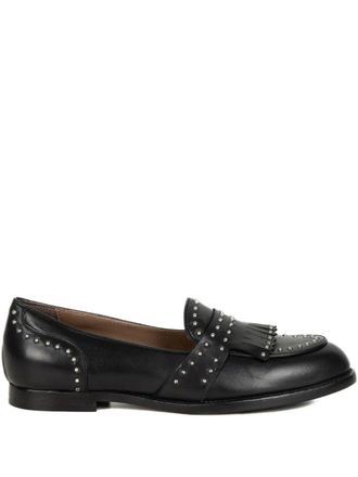 Del Duca studded fringed loafers - Black
