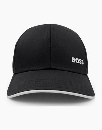 HUGO BOSS Mens Hugo Boss Logo-print Cap In Cotton Twill Black 001 - Size: OS
