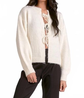 Elan Front Sweater Cardigan In Stone
