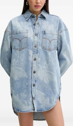 Fiorucci Chemisier denim Angels con stampa - Blu