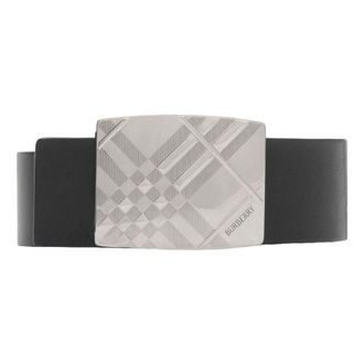 Burberry 26 Reversible Engraved Check Belt Black 81199991