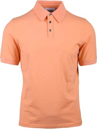 Alpha Studio Peach Cotton Stretch Polo