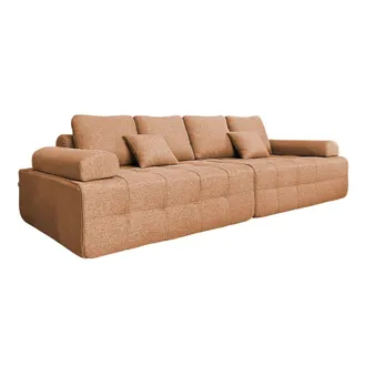 Oviala Sof&aacute; de tela de 4 plazas terracota l 282 cm
