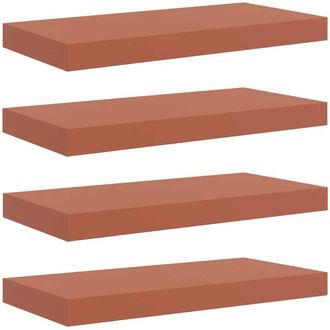 vidaXL Estante De Pared 4 Pcs Rojo 50 X 23 X 4 Cm Madera De Ingenier&iacute;a Vidaxl
