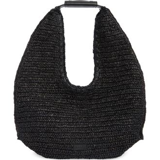 BCBGeneration Woven Raffia Shoulder Bag in Black at Nordstrom Rack