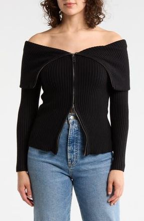 Blank NYC Cotton Blend Full Zip Cardigan in Double Shot at Nordstrom Rack, Size X-Small