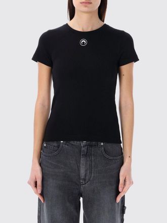 Marine Serre T-shirts in cotone con logo Marine Serre