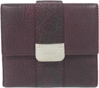 Gucci Pre-owned Guccissima Leder Lange Portemonnee - Dames - Vintage Accessoires - Rood - ONE Size - Leer - Vintage