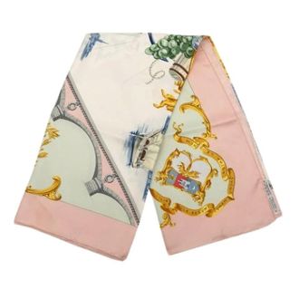 Herm&egrave;s Pre-owned Scarves, female, Pink, Size: ONE SIZE Pre-owned Bordeaux Porte Oceane Silk Scarf
