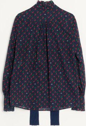 Valentino Camicia In Mussola Di Cotone motivo Cherryfic Donna NAVY/ROSSO CILIEGIA 36
