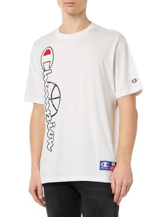 Champion Legacy Modern Basket - Graphic S/S Crewneck T-Shirt, Light Grey, M Mens SS24, Bright Grey (RAL 7035), M