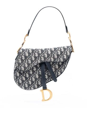 Dior 2020 Oblique Canvas Saddle Bag shoulder bag - Blue