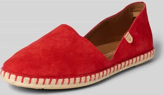 Verbenas Espadrilles aus Leder mit Label-Patch Modell CARMEN in Rot, Gr&ouml;&szlig;e 42