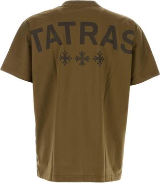 Tatras Mens Army Green Cotton T-Shirt Khaki Exterior Exterior: T-shirts And Polos
