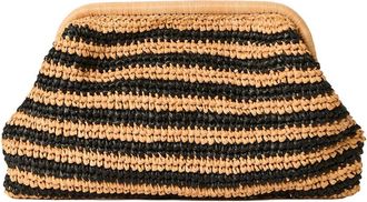 BTB Los Angeles Btb Los Angeles Maeve Striped Raffia Clutch