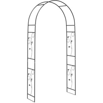 vidaXL Arco De Jard&iacute;n Floral Negro 115 X 37 X 231 Cm Vidaxl