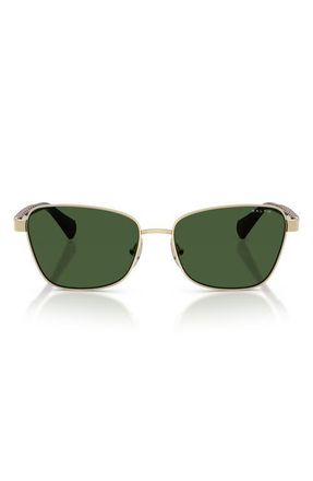 Ralph Lauren 56mm Oversize Gradient Irregular Sunglasses in Shiny Pale Gold /Dark Green at Nordstrom