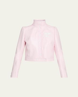 Courr&egrave;ges Textured Vinyl Crop Jacket